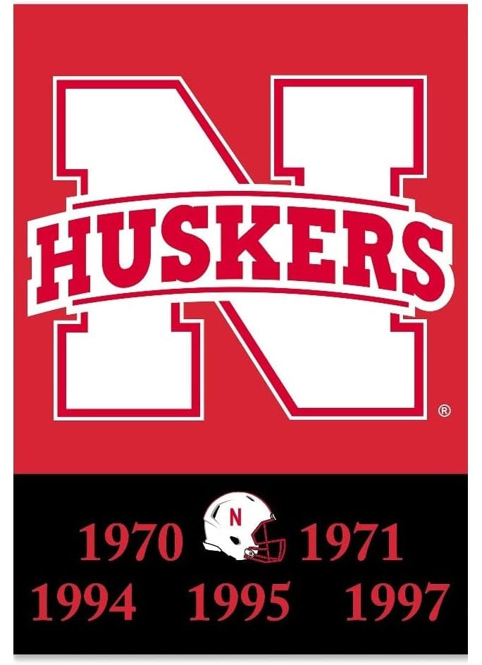Nebraska Huskers Banner 2 Sided Football Champions Flag 96505 Heartland Flags
