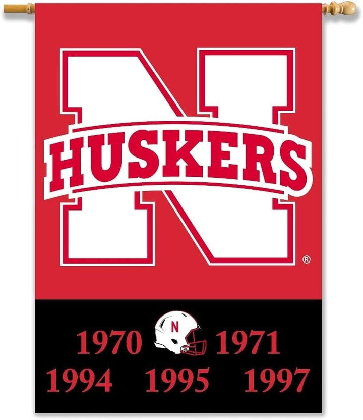 Nebraska Huskers Banner 2 Sided Football Champions Flag 96505 Heartland Flags