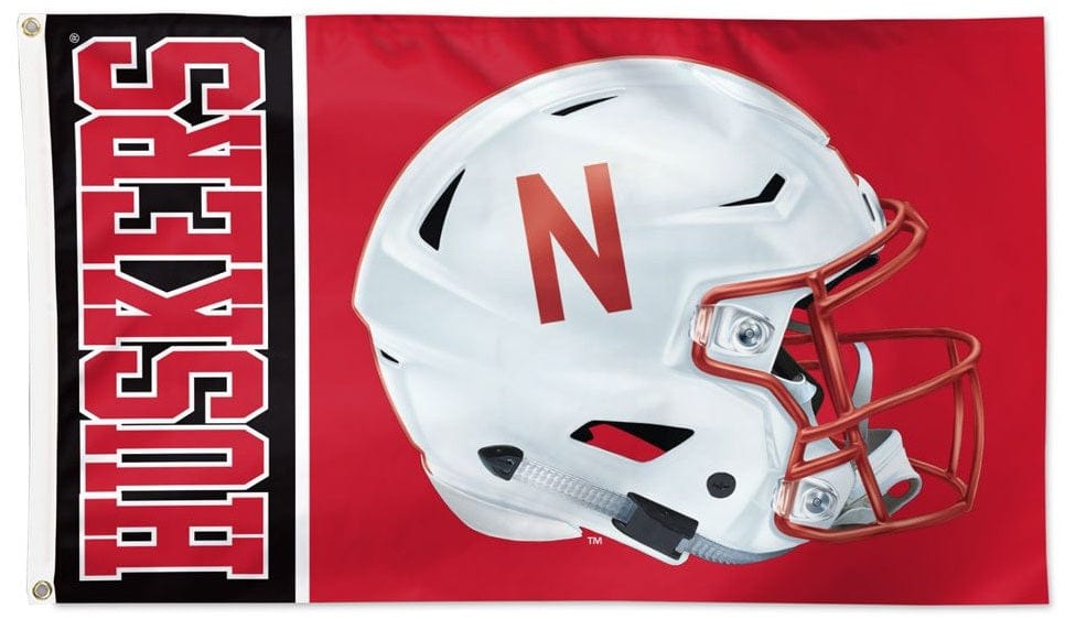 Nebraska Huskers Flag 3x5 White Helmet 31710321 Heartland Flags