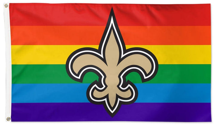New Orleans Saints Flag 3x5 Pride Rainbow 32525321 Heartland Flags