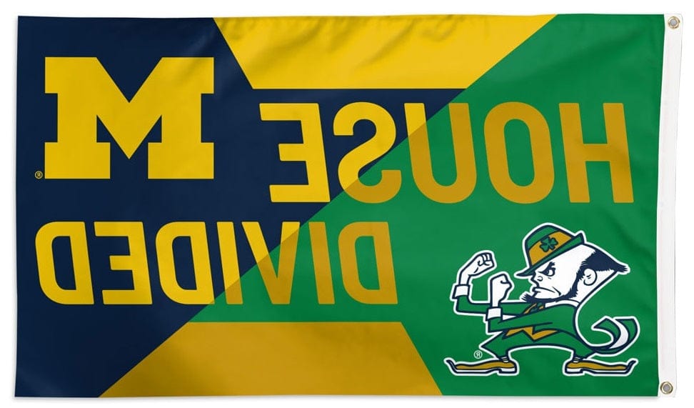 Notre Dame vs Michigan House Divided Flag 3x5 34967321 Heartland Flags