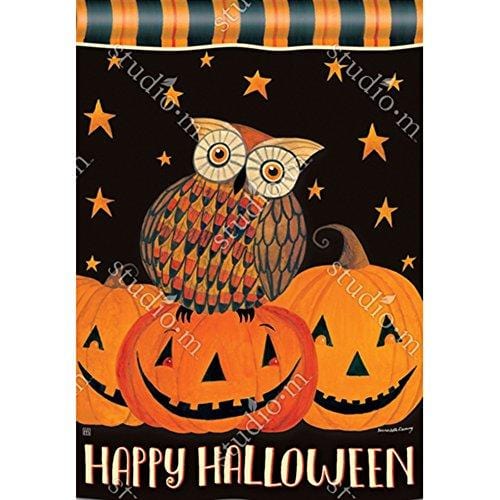 Owloween Fun Halloween Banner 2 Sided House Flag 90140 Heartland Flags
