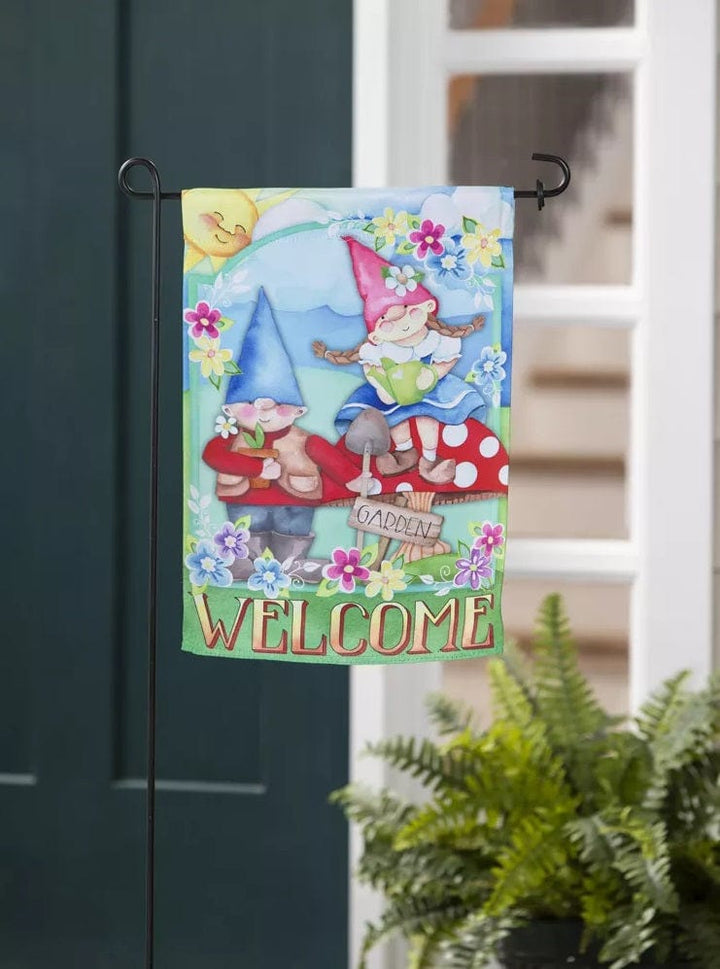 Pair Of Garden Gnomes Garden Flag 2 Sided Welcome 14S10763 Heartland Flags
