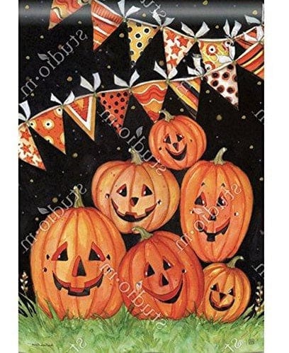 Party Time Pumpkins Halloween Banner 2 Sided House Flag 90141 Heartland Flags