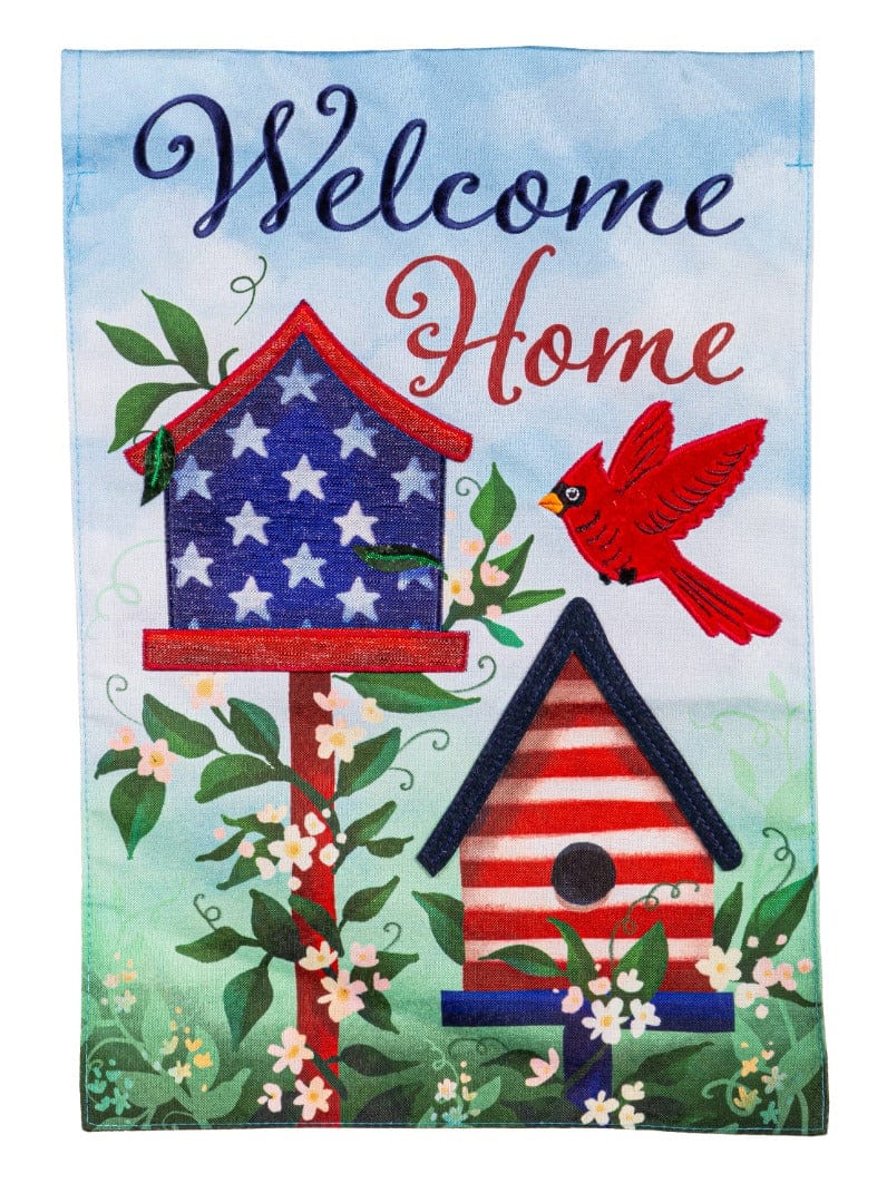 Patriotic Birdhouse Welcome Garden Flag 2 Sided 14L11854 Heartland Flags