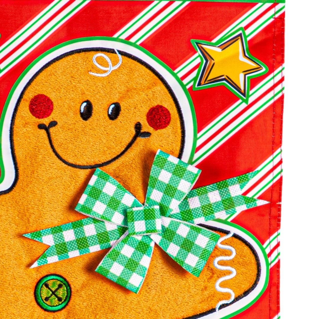 Patterned Gingerbread Man Christmas Garden Flag 2 Sided 169573 Heartland Flags