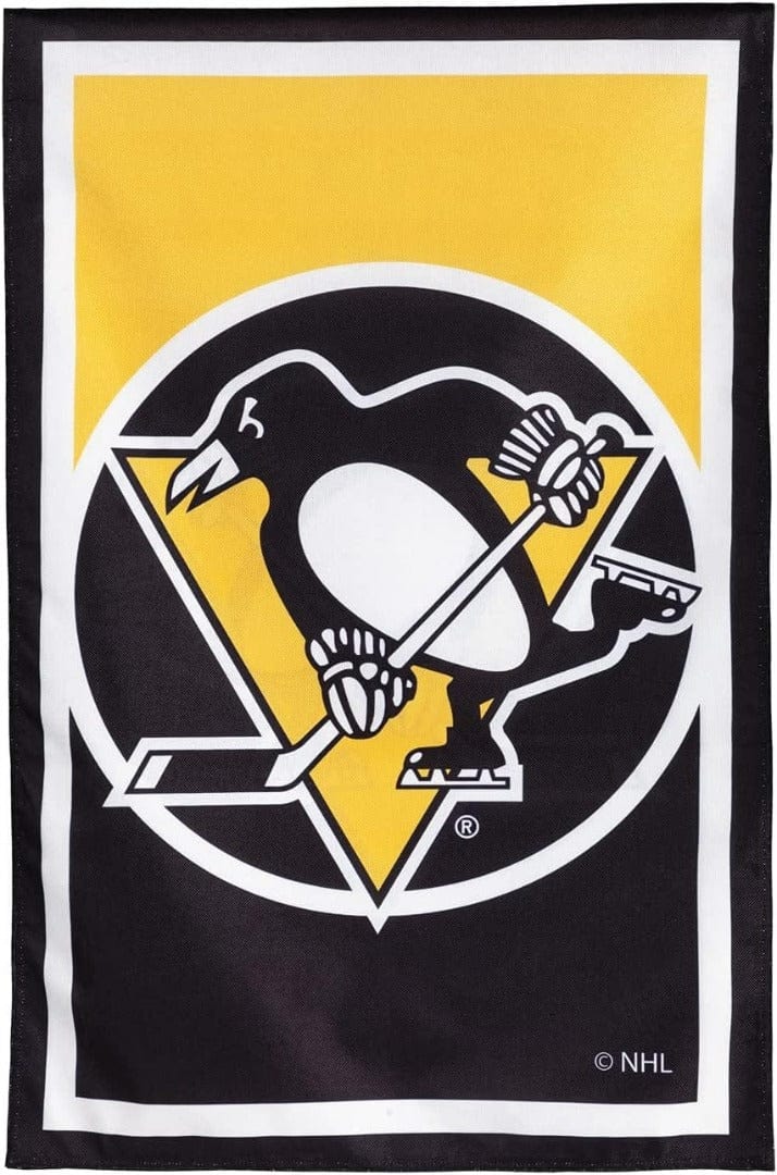 Pittsburgh Penguins Banner 2 Sided Burlap House Flag 13NB4372 Heartland Flags