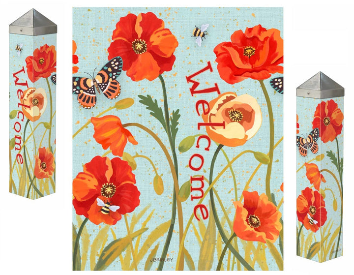 Poppy Butterfly Art Pole 20 Inches Tall PL20063 Heartland Flags