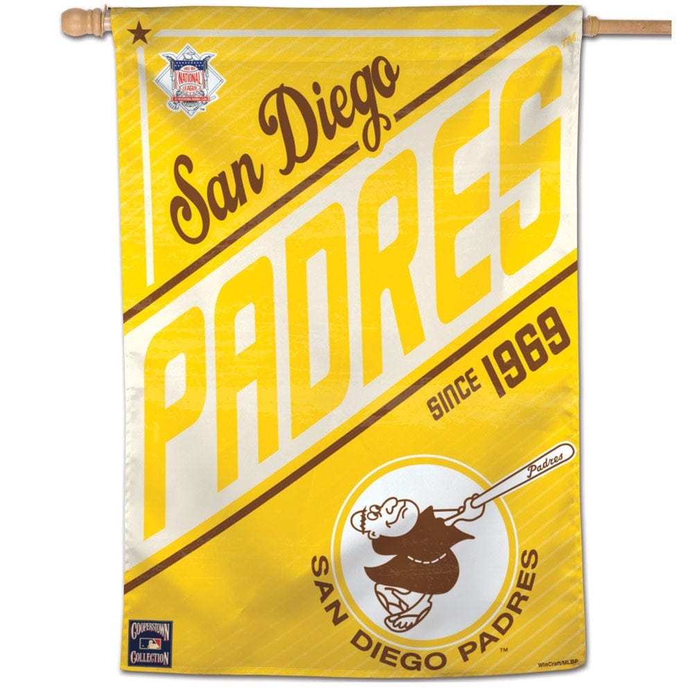 San Diego Padres Banner Cooperstown Throwback Flag 05230419 Heartland Flags