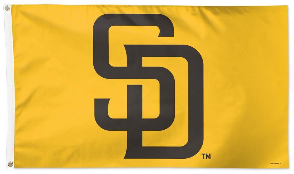 San Diego Padres Flag 3x5 SD Logo Yellow 2 Sided Heartland Flags