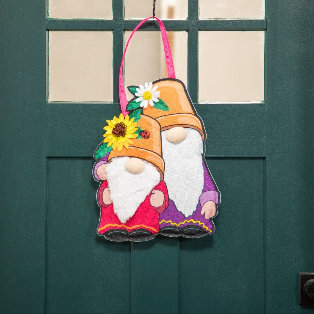 Summer Flower Pot Gnomes Door Decoration Hanger 2DHB2401 Heartland Flags