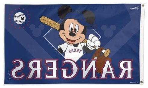 Texas Rangers Flag 3x5 Mickey Mouse Baseball Disney 76672118 Heartland Flags
