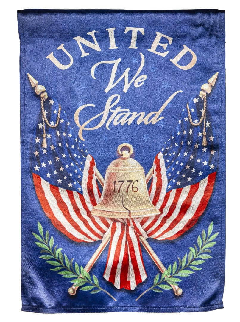 United We Stand Patriotic Banner 2 Sided House Flag 13LU10954 Heartland Flags