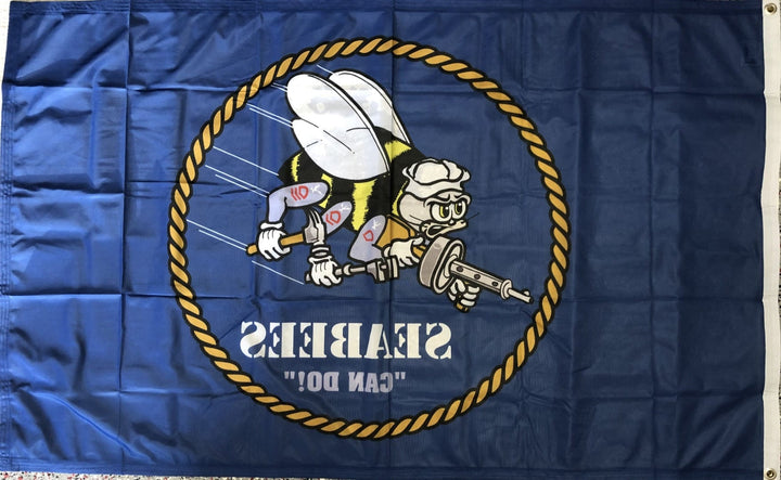 US Seabees Flag 3x5 Can Do Single Sided 668535 Heartland Flags