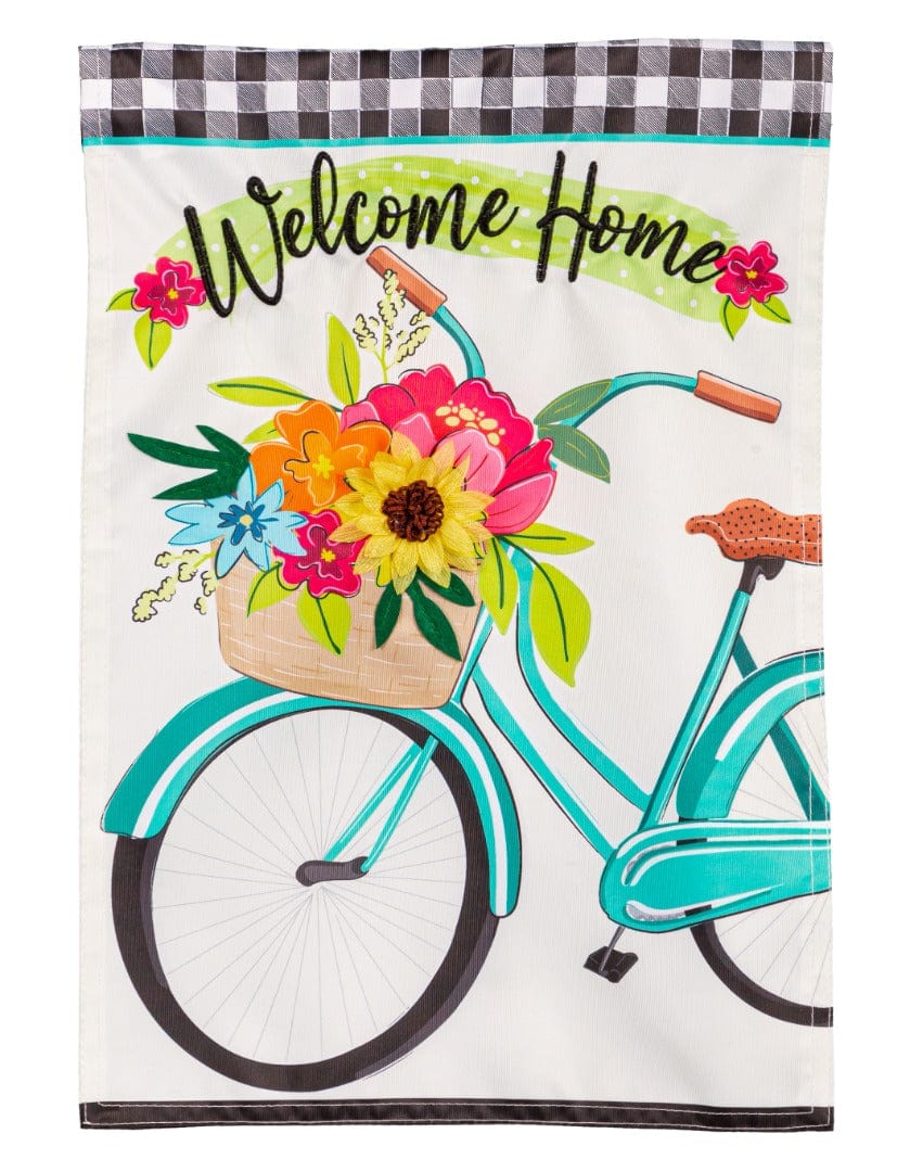 Welcome Home Bicycle Garden Flag 2 Sided 169800 Heartland Flags
