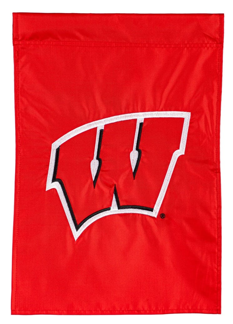 Wisconsin Badgers Garden Flag 2 Sided Applique 16984BC Heartland Flags