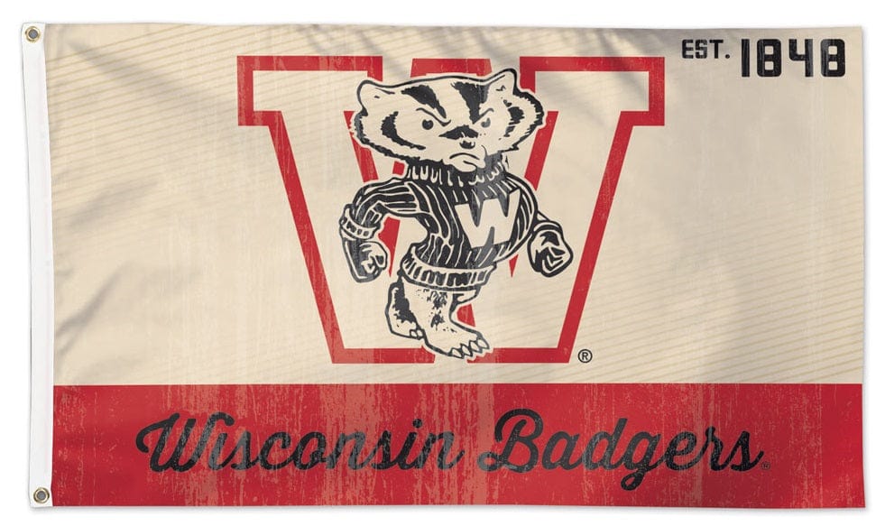 Wisconsin Badgers Vintage Logo 3x5 Flag 08295118 Heartland Flags
