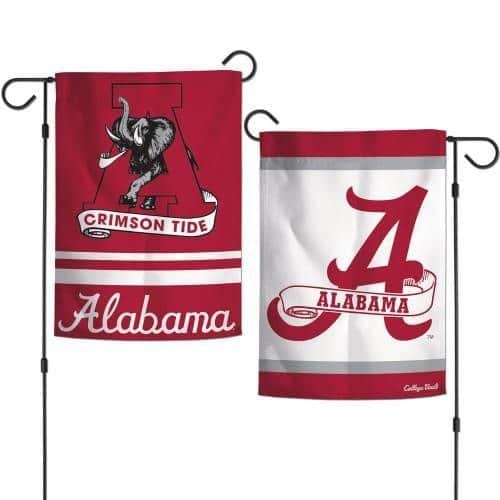 Alabama Garden Flag 2 Sided Classic Logo Crimson Tide heartlandflags