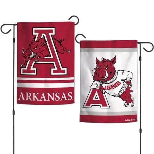 Arkansas Garden Flag 2 Sided Razorbacks Vault Logo heartlandflags