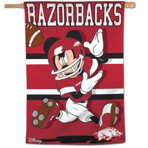 Arkansas Razorbacks Flag Mickey Mouse Football Banner heartlandflags