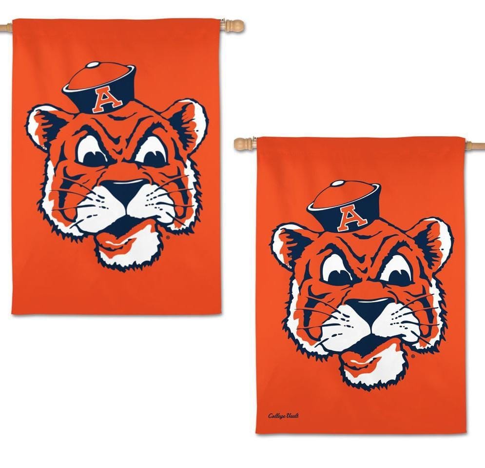 Auburn Tigers Flag 2 Sided Aubie Logo Orange