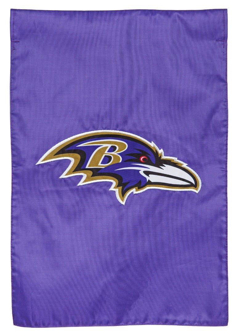 Baltimore Ravens Garden Flag 2 Sided Applique Logo heartlandflags