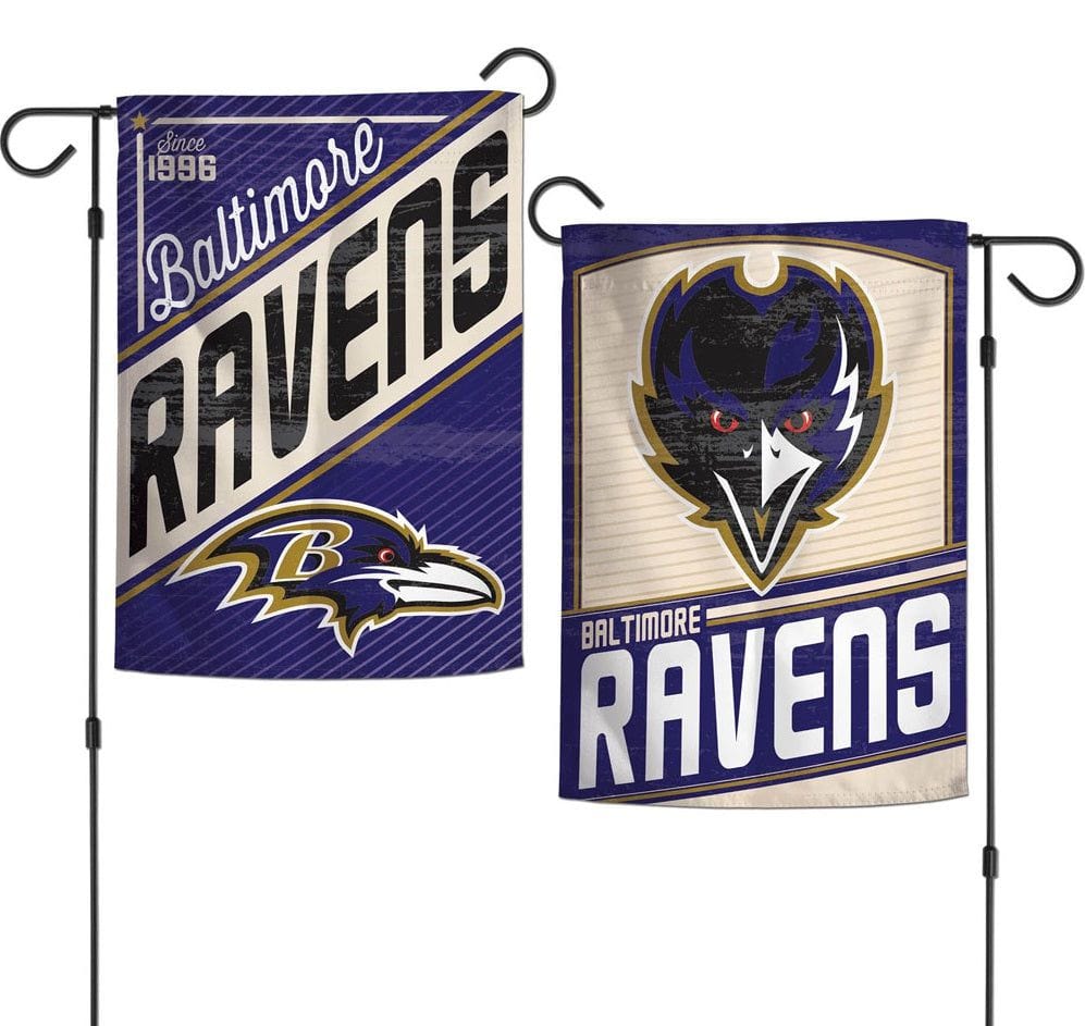 Baltimore Ravens Garden Flag 2 Sided Retro Logo heartlandflags