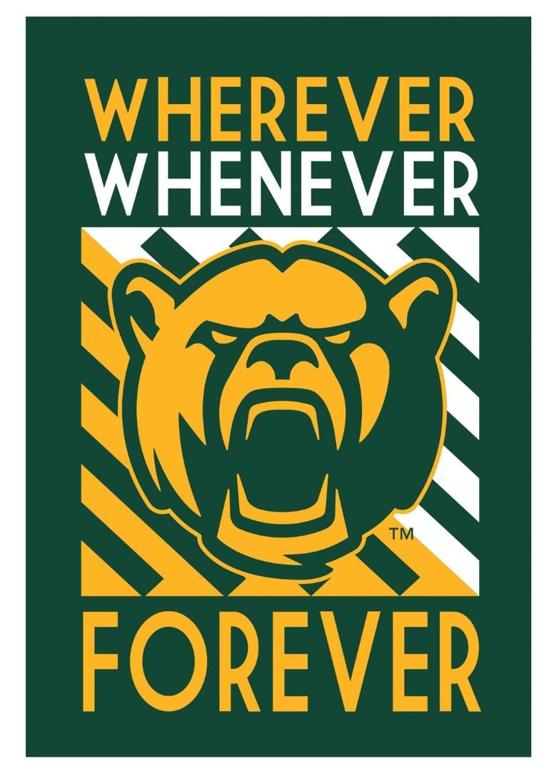 Baylor University Garden Flag 2 Sided Wherever Whenever Forever heartlandflags