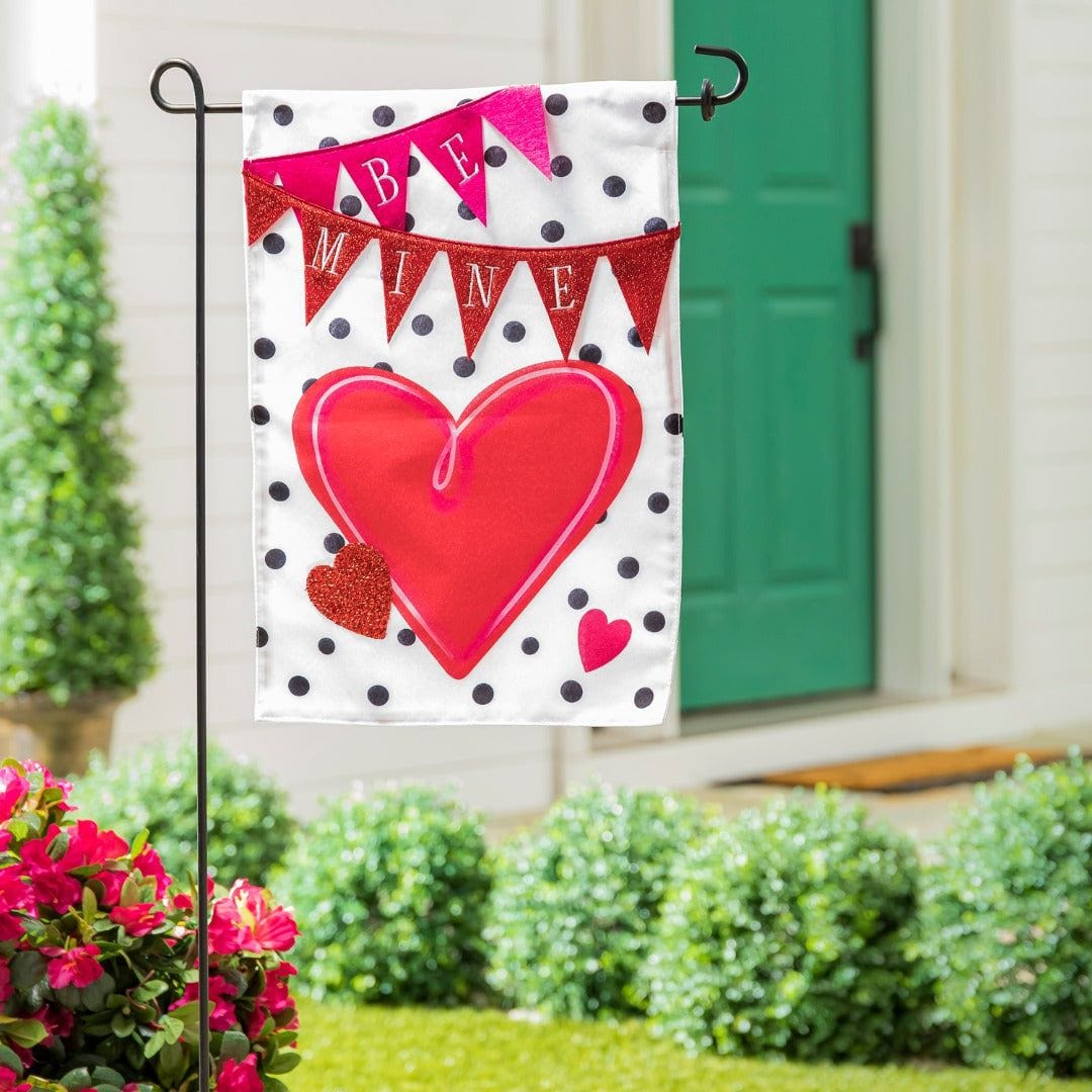 Be Mine Banner Valentine Garden Flag 2 Sided heartlandflags