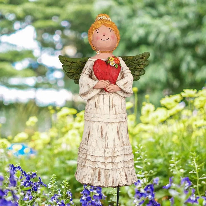 Big Hearted Garden Angel Figurine Wings of Whimsy heartlandflags