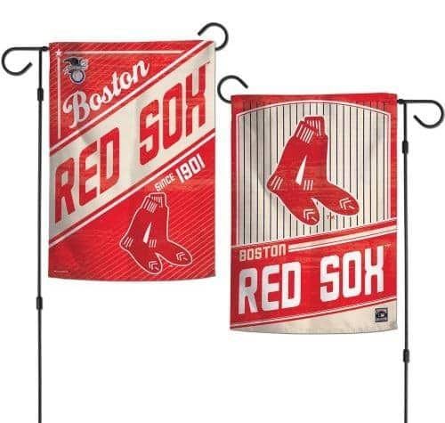 Boston Red Sox Garden Flag 2 Sided Classic Logo Pinstripe heartlandflags