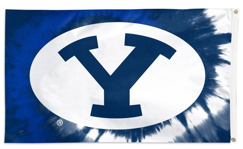 Brigham Young University Flag 3x5 Tie Dye Logo heartlandflags