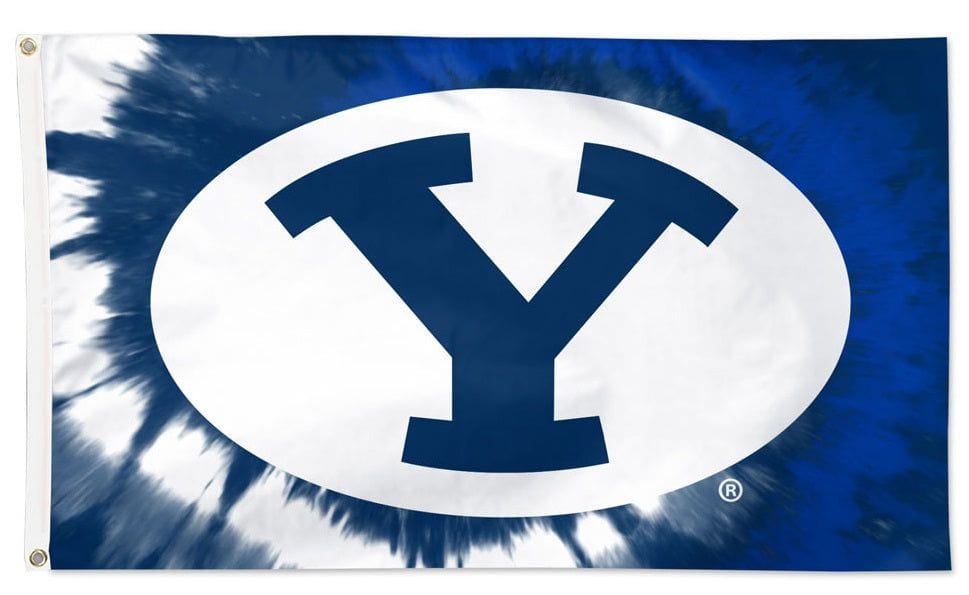 Brigham Young University Flag 3x5 Tie Dye Logo heartlandflags