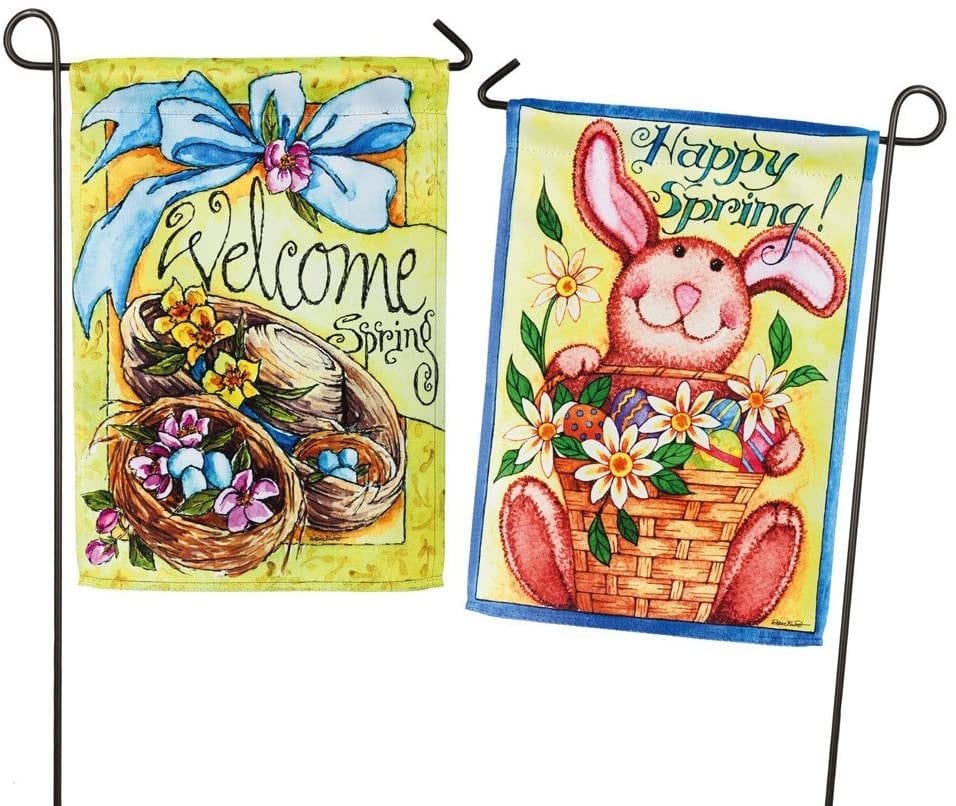 Bunny Spring Garden Flag 2 Sided Welcome heartlandflags