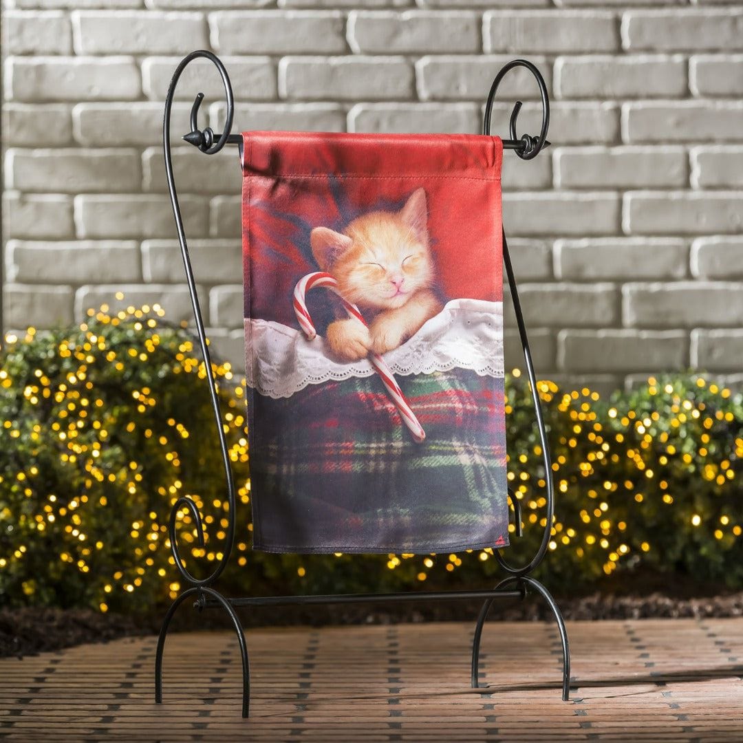 Candy Cane Kitten Christmas Garden Flag 2 Sided Decorative heartlandflags