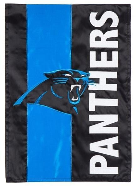 Carolina Panthers Garden Flag 2 Sided Embellished Logo NFL heartlandflags