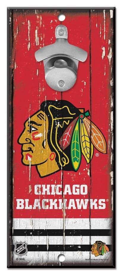 Chicago Blackhawks Bottle Opener Wood Sign heartlandflags