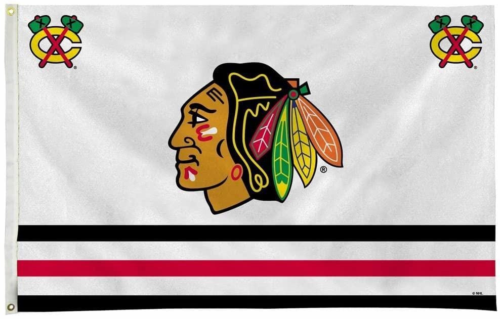 Chicago Blackhawks Flag 3x5 Jersey Logo White heartlandflags