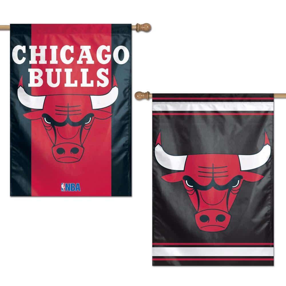 Chicago Bulls Flag 2 Sided Banner Red Black 28x40 heartlandflags