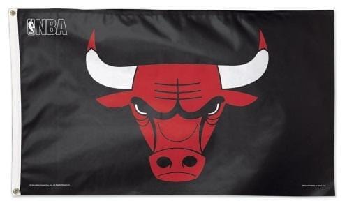 Chicago Bulls Flag 3x5 Black Logo heartlandflags