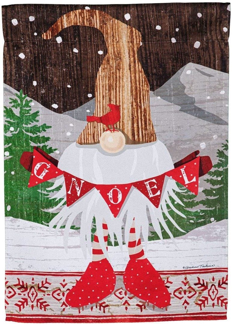 Christmas Gnoel Gnome Garden Flag 2 Sided Decorative heartlandflags