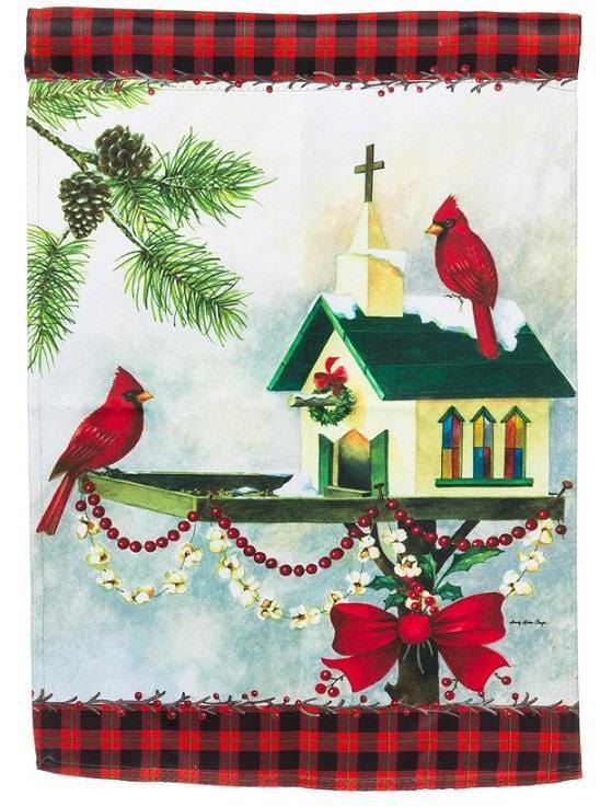 Christmas In The Garden 2 Sided Cardinals Garden Flag heartlandflags