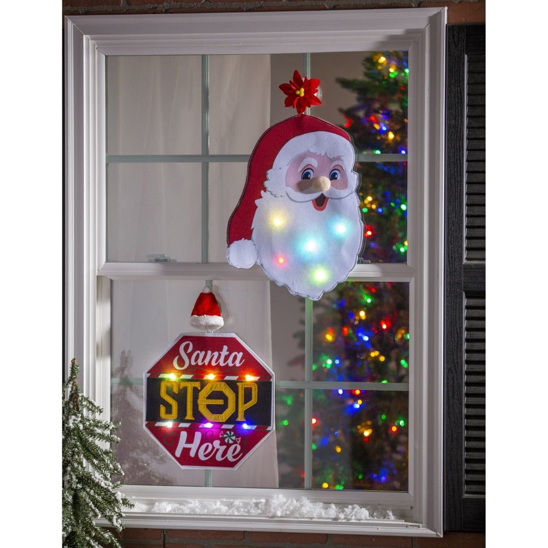 Christmas Jolly Santa LED Window or Door Decoration heartlandflags