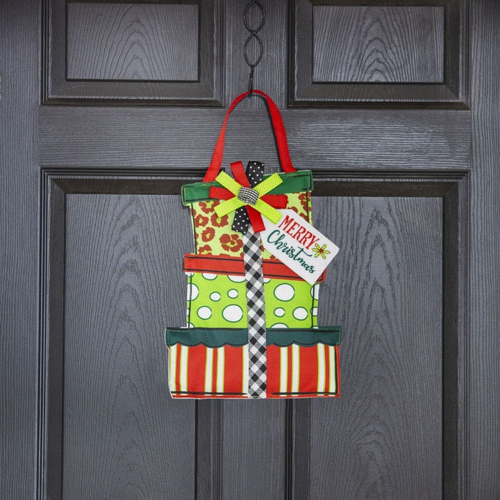 Christmas Mixed Print Presents Door Decoration Hanger Burlap heartlandflags