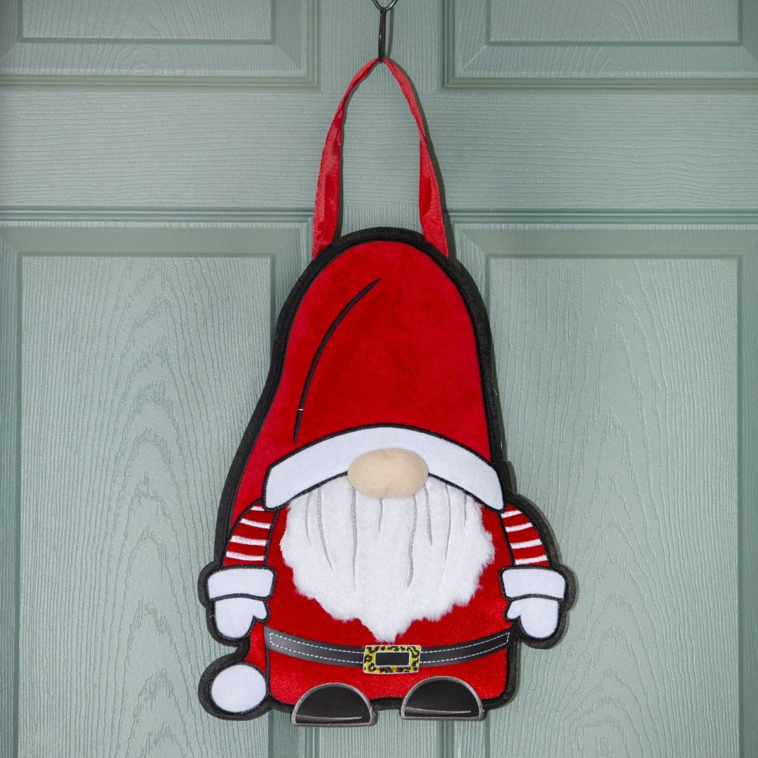 Christmas Patterned Santa Gnome Door Decoration Hanger Burlap heartlandflags