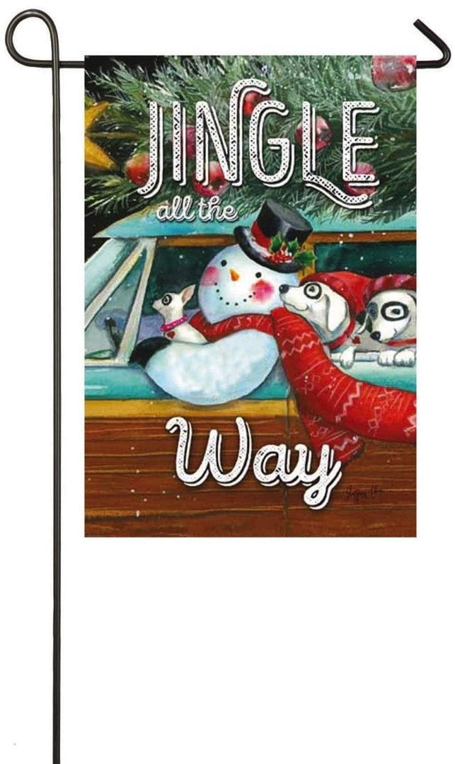 Christmas Ride Decorative Garden Flag 2 Sided Jingle All The Way heartlandflags