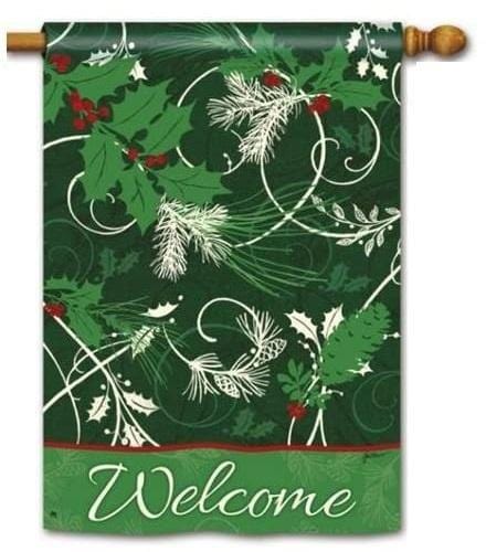 Christmas Scrolls Flag 2 Sided Vertical Banner heartlandflags