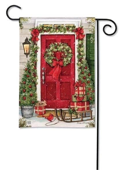 Christmas Wishes Garden Flag 2 Sided Wreath Door heartlandflags