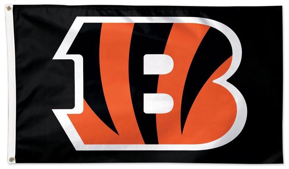 Cincinnati Bengals Flag 3x5 Black Logo heartlandflags