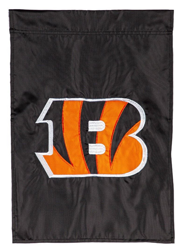 Cincinnati Bengals Garden Flag 2 Sided Applique Black heartlandflags